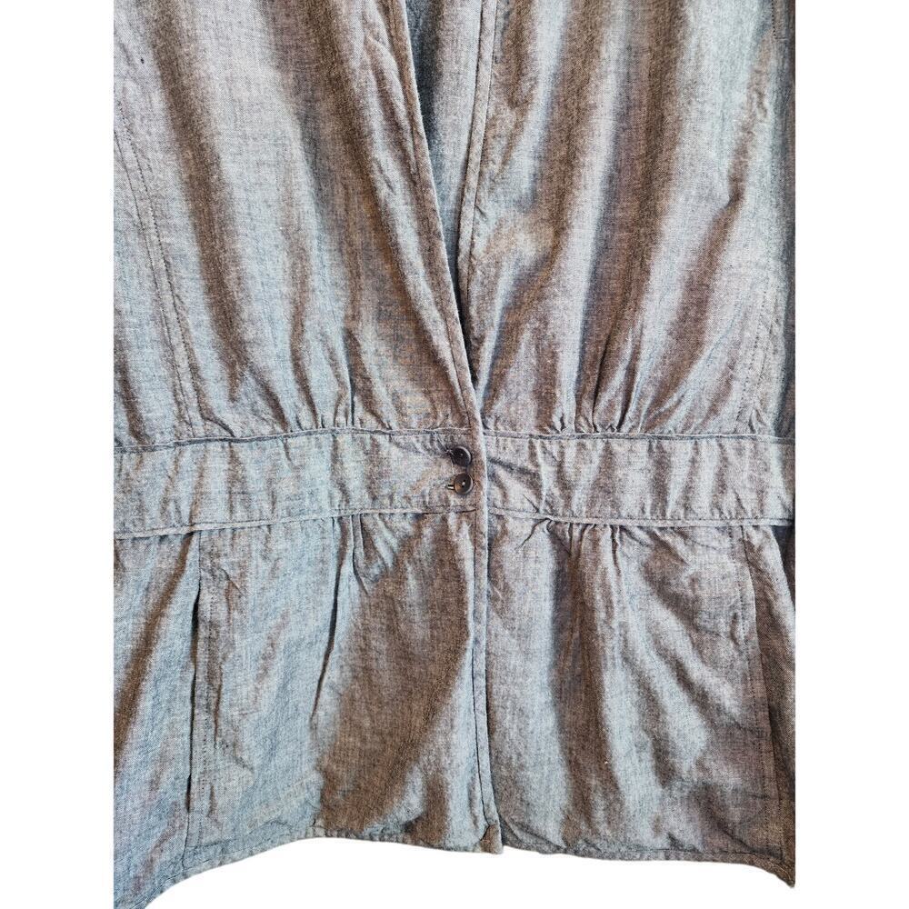 Eileen Fisher Chambray Peplum Jacket- Large - Picture 4 of 5